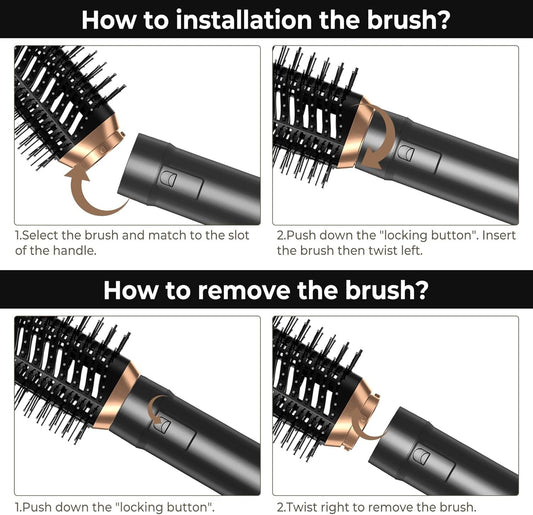 Asciugacapelli Spazzola Phon 6 in 1 Air Styler Set Multifunzione 1000W Atopskins