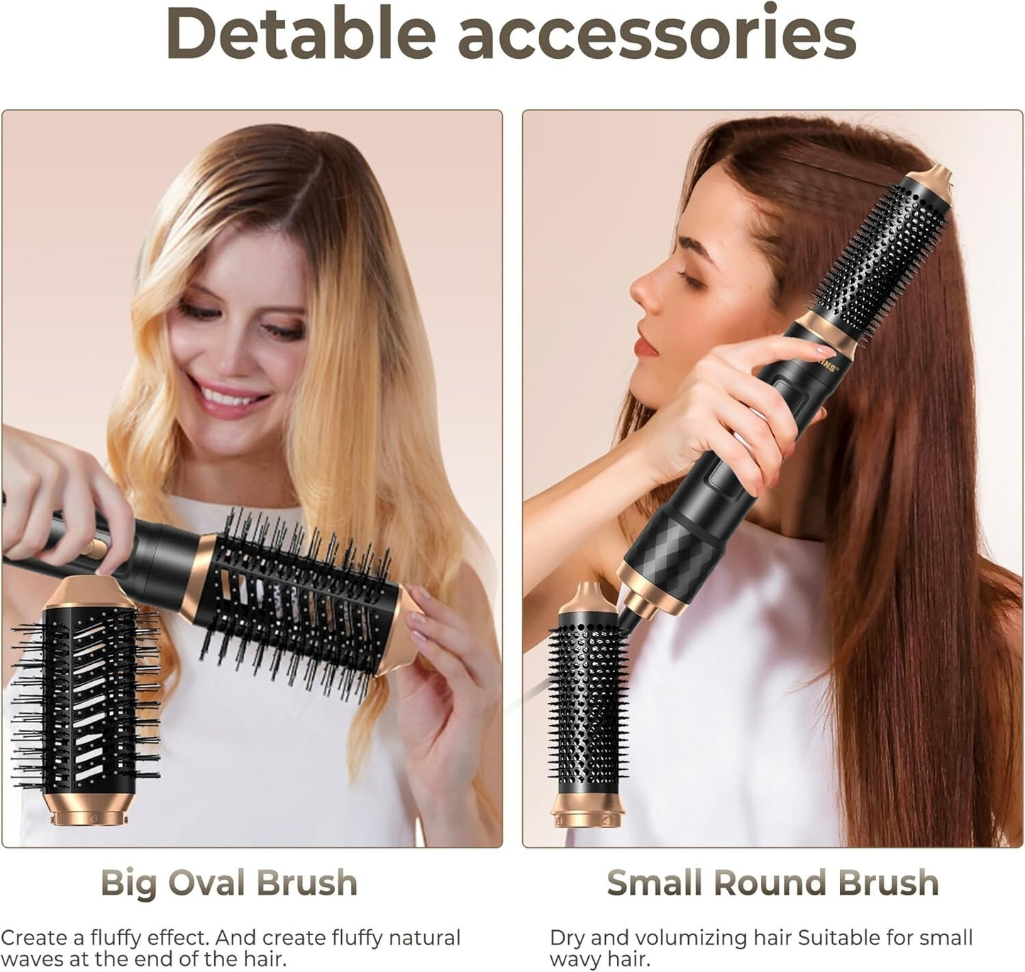 Asciugacapelli Spazzola Phon 6 in 1 Air Styler Set Multifunzione 1000W Atopskins