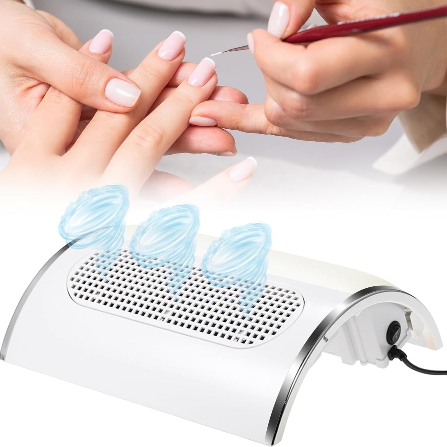 Aspiratore Unghie Professionale 80W Aspirapolvere Elettrico con 2 Sacchetti