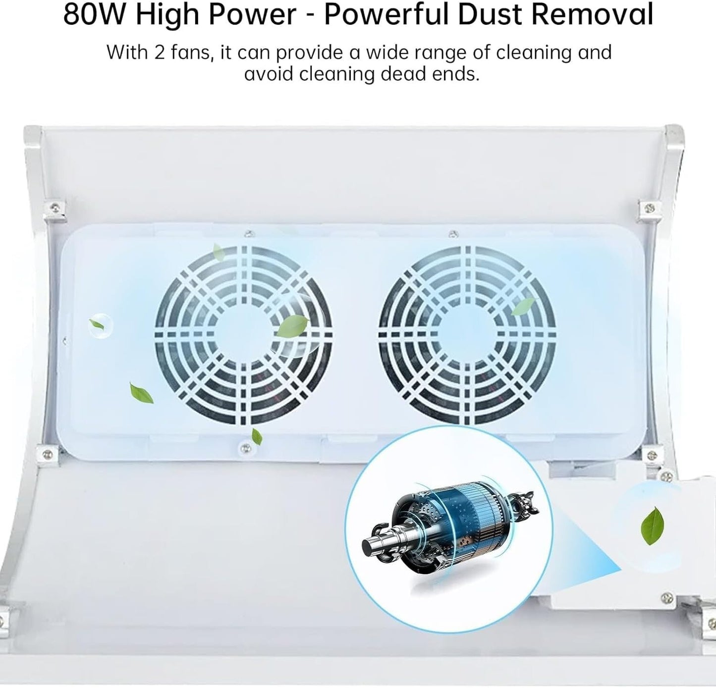 Aspiratore Unghie Professionale 80W Aspirapolvere Elettrico con 2 Sacchetti