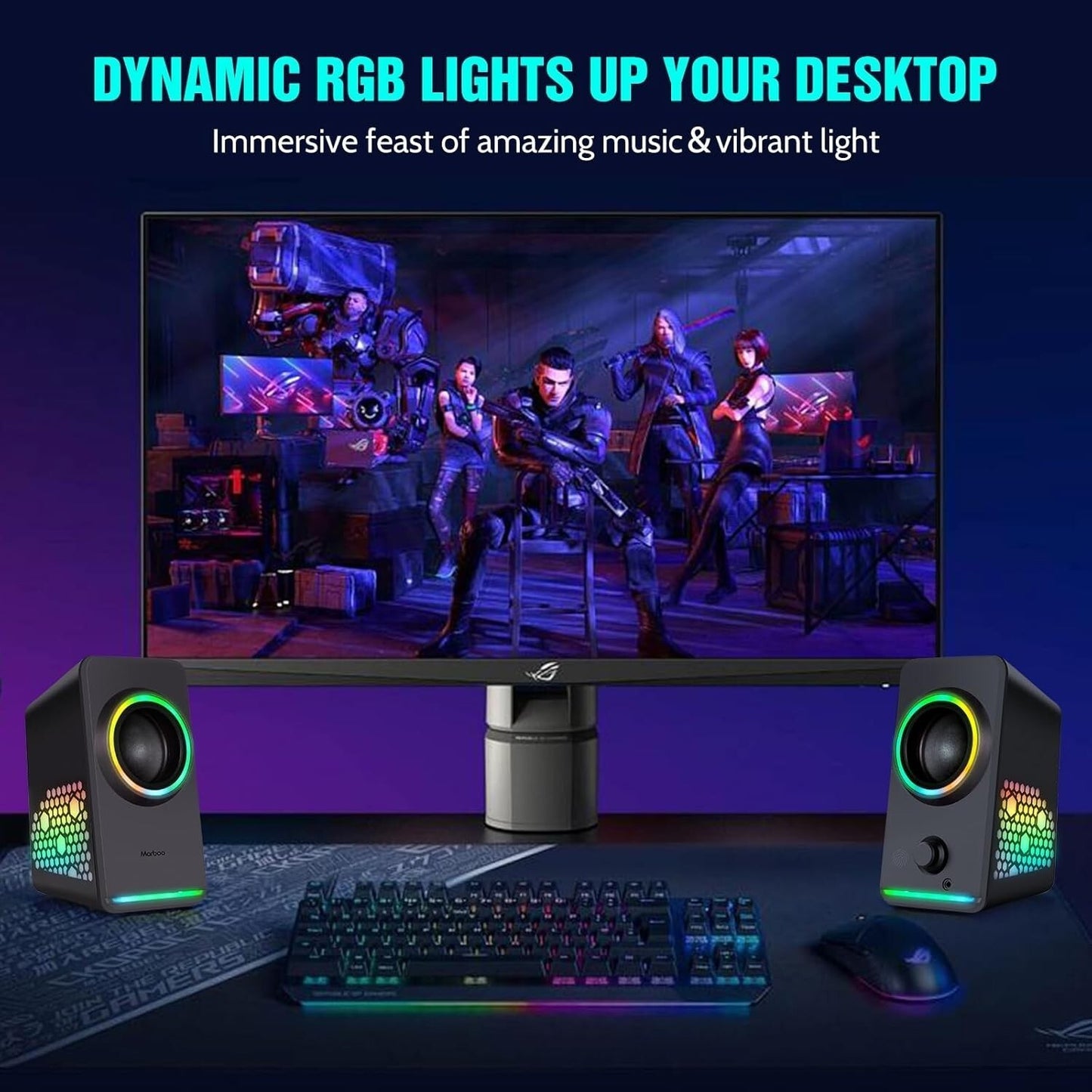 Altoparlanti per PC MARBOO RGB illuminati  da gioco USB jack da 3,5 mm Laptop