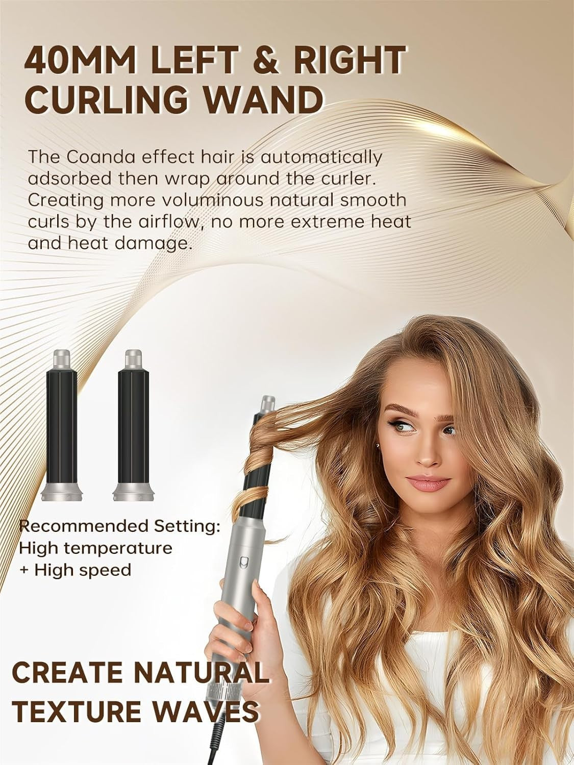 Styler per Capelli 6 in 1 Set di Styler per Capelli Airstyler con Ferro Arriccia
