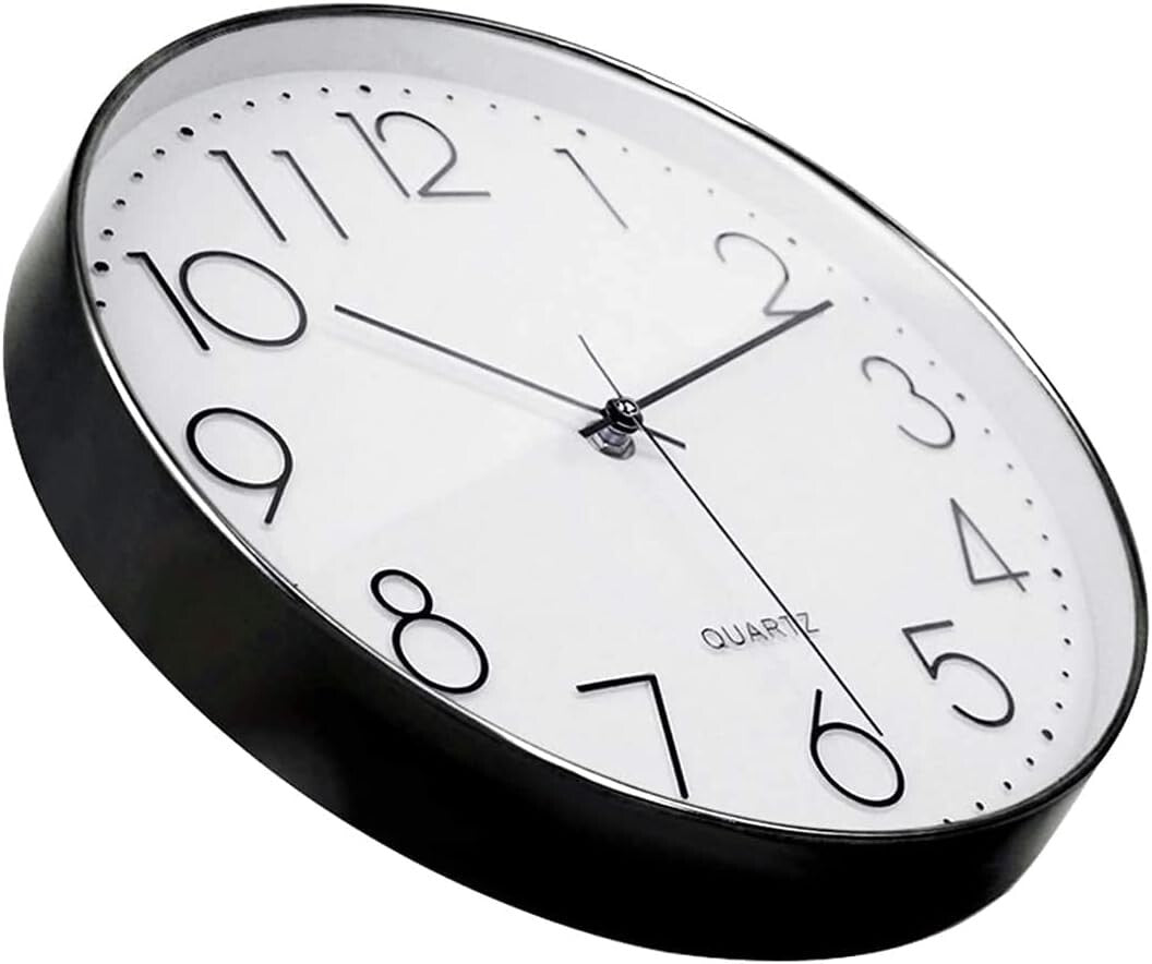 LENRUS, orologio da parete al quarzo moderno da 12 pollici, numeri arabi