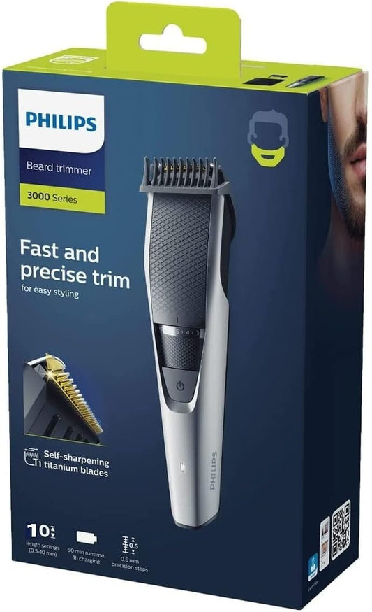 Philips BEARDTRIMMER Series 3000 BT3206/13 regolabarba Nero, Argento