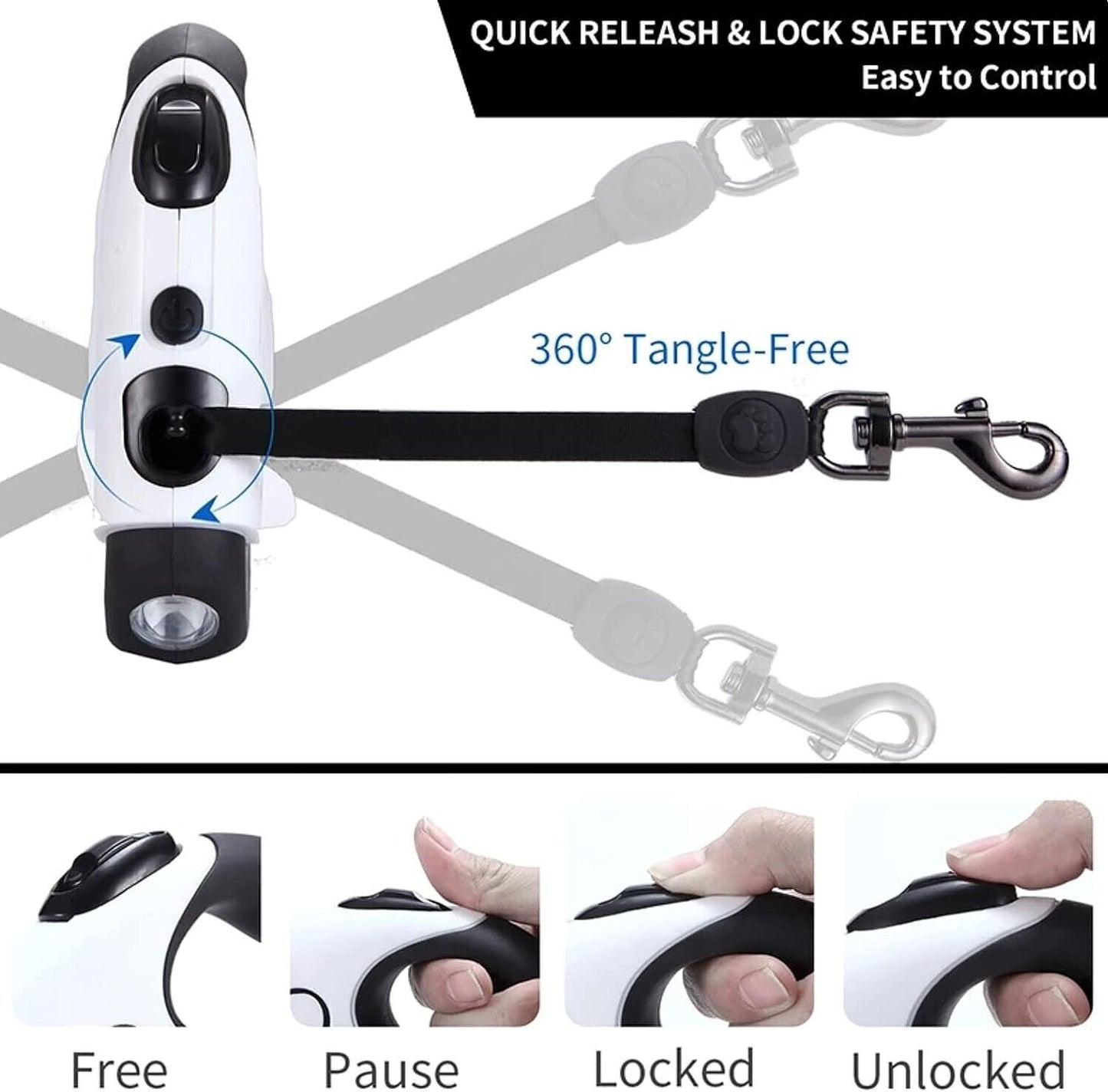 Astorpet  Cinghia estensibile retrattile con luce a LED nastro fle RGVVJ