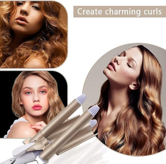Curling Iron 3 barili Wave Iron per grandi onde Curling Ferro ceramico