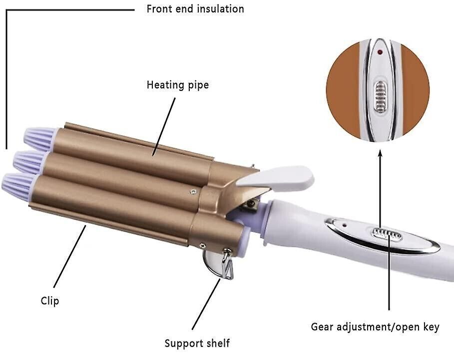 Curling Iron 3 barili Wave Iron per grandi onde Curling Ferro ceramico