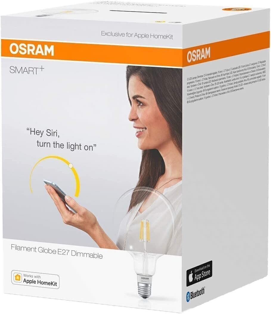 Osram Smart+ Lampadina LED a F ilamento Bluetooth Compatibile con Apple Homekit