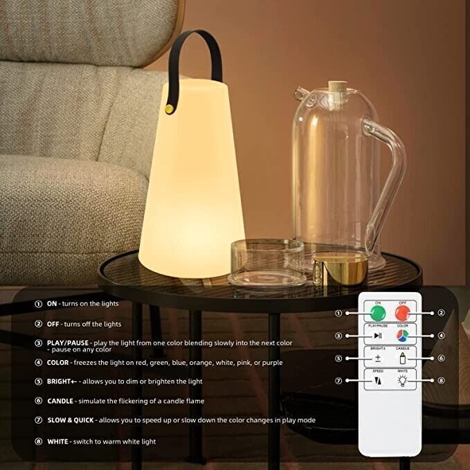 Lampada Da Tavolo Senza Fili A LED 8 Colori Dimmerabile Lampada Da Tavolo IP44