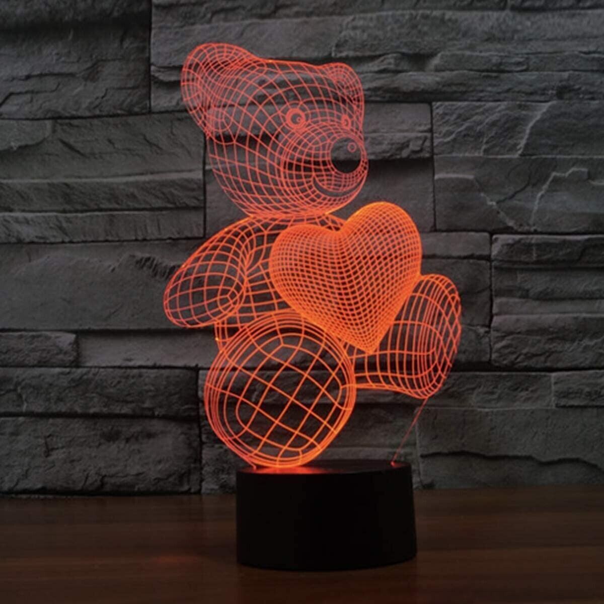 Coolzon Lampada 3D LED Illusion Lampada da comodino Lampade di ricarica USB