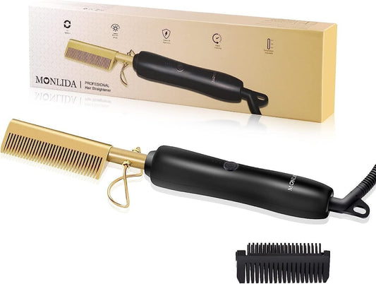 Spazzola lisciante per capelli, Monlida 2 in 1 Piastra riscaldante in ceramica