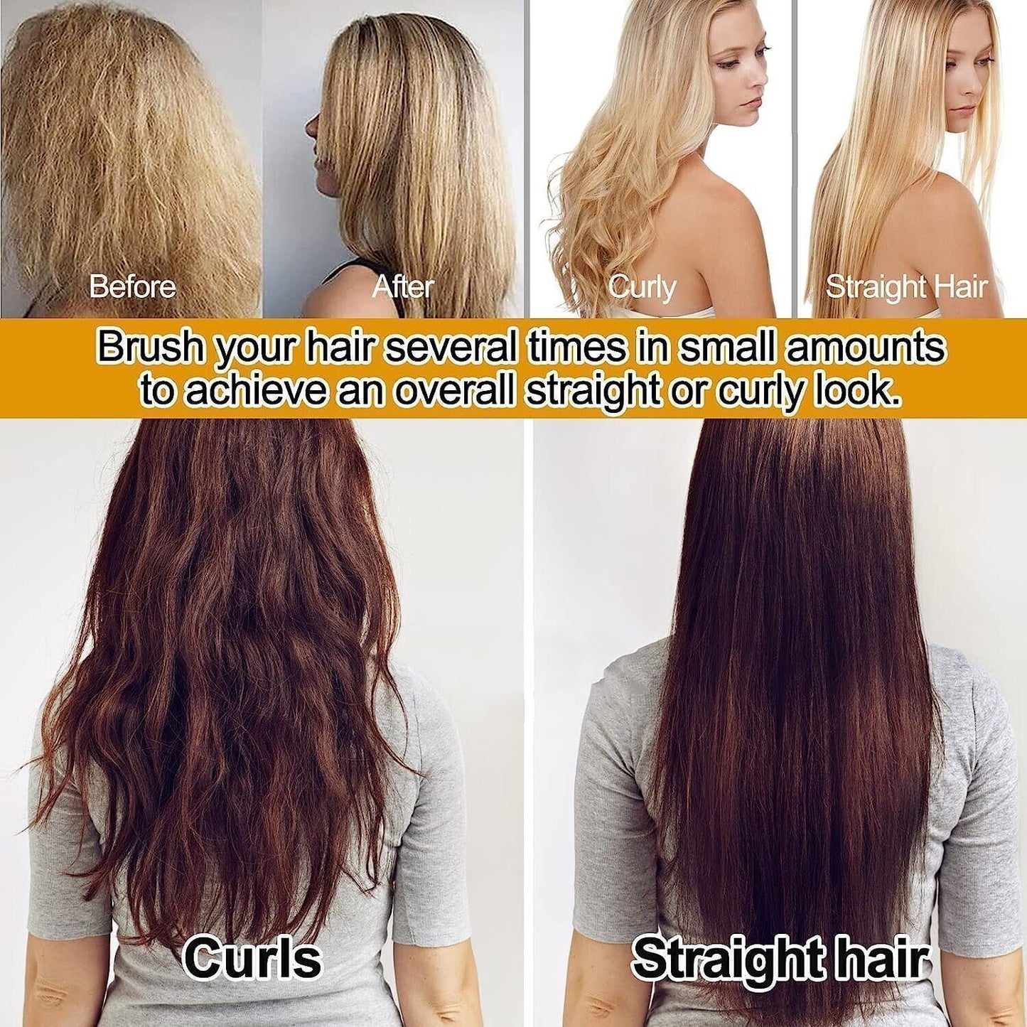 Spazzola lisciante per capelli, Monlida 2 in 1 Piastra riscaldante in ceramica