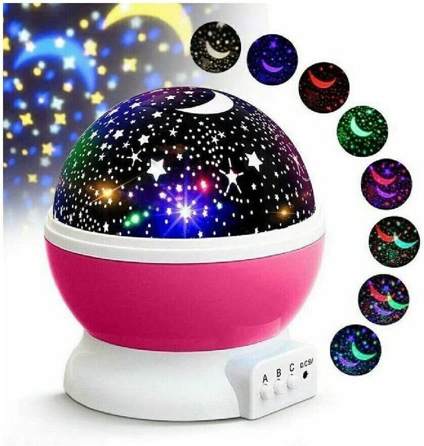 Luce Notturna Bambini, Proiettore Stelle Soffitto Bambini con 8 Colori & 360°
