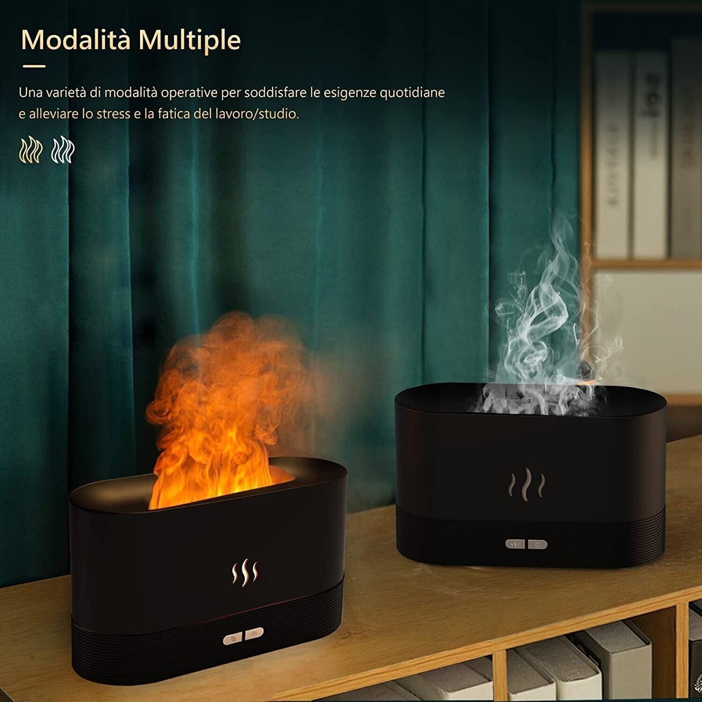 Diffusore di Oli Essenziali con Effetto Fiamma Umidificatore Ambiente