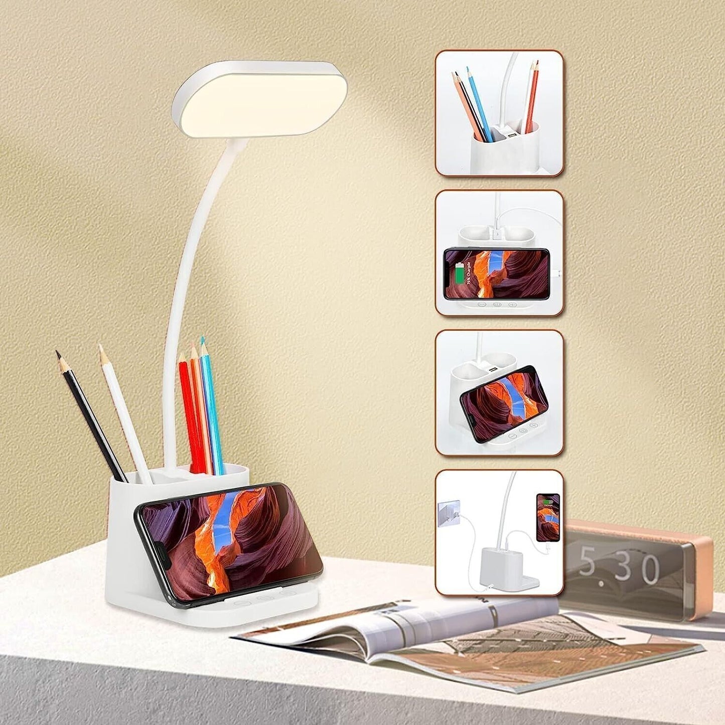 OWWASD Lampada da scrivania, Lampada da tavolo accattivante 3 modalità