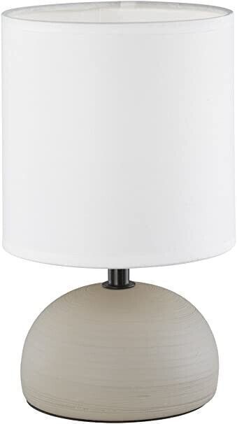 Lampada da tavolo a LED in ceramica color cappuccino, forma arrotondata