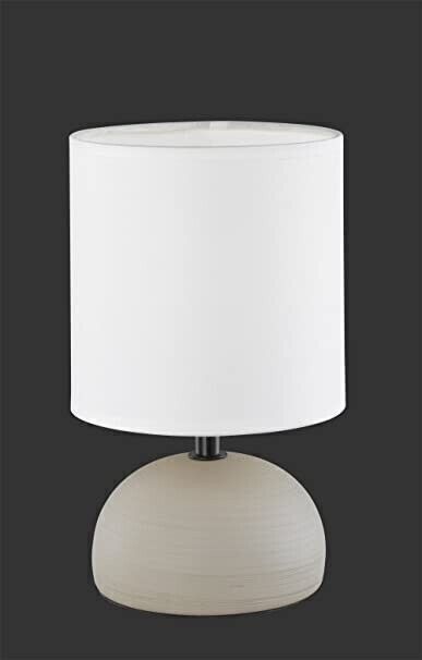 Lampada da tavolo a LED in ceramica color cappuccino, forma arrotondata