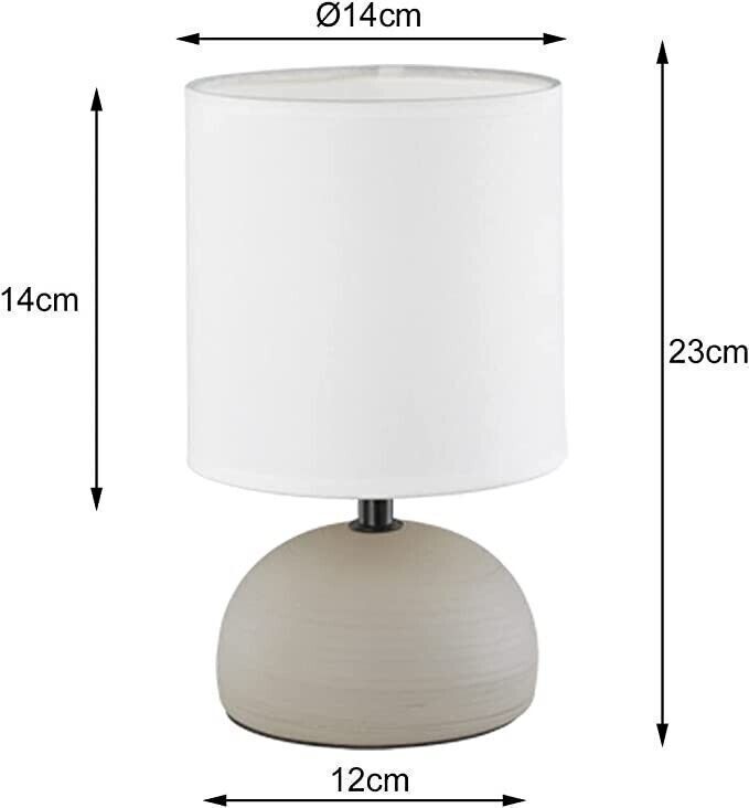 Lampada da tavolo a LED in ceramica color cappuccino, forma arrotondata