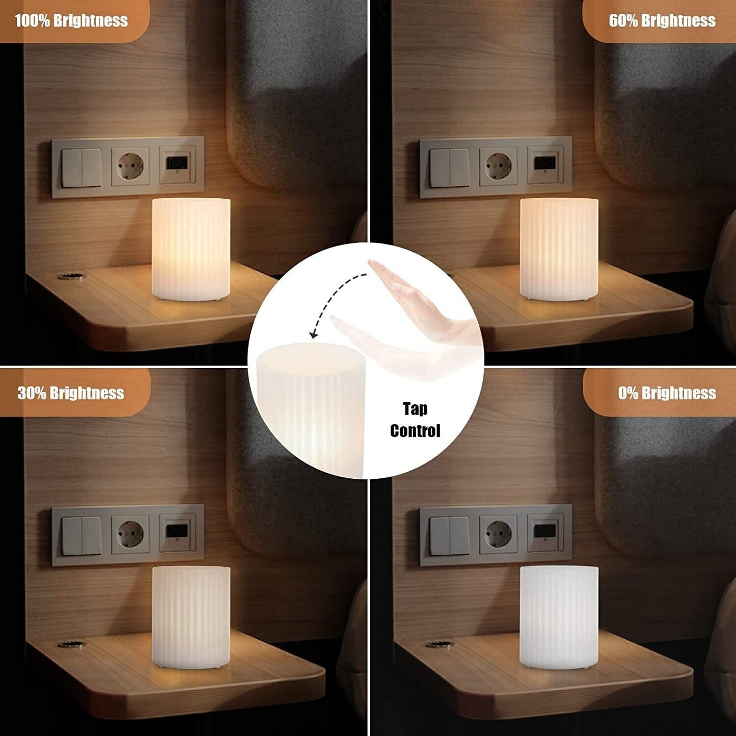 uuffoo Lampada da Tavolo LED Lampada da Tavolo Wireless 3 Luminosità Regolabile
