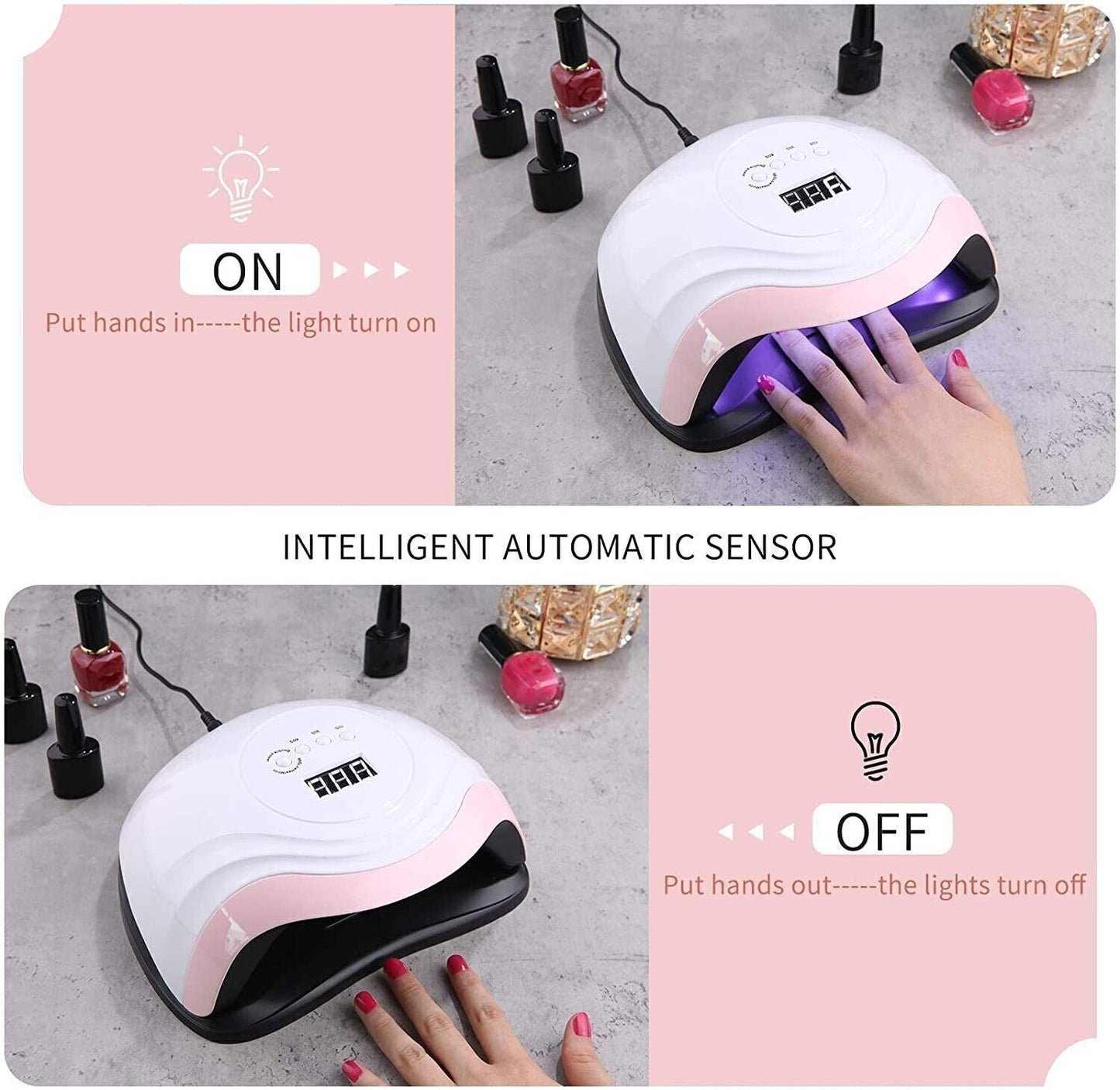 Aokyom 168W Lampada per Unghie,Lampada a LED UV per Manicure e Pedicure,36LED