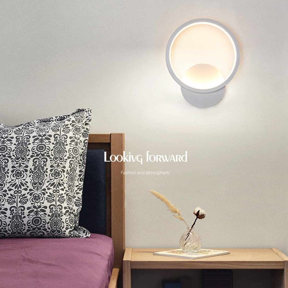 ZTWLEED LED Lampada da Parete Interno 14W，Quadrato Bianco Applique da Parete
