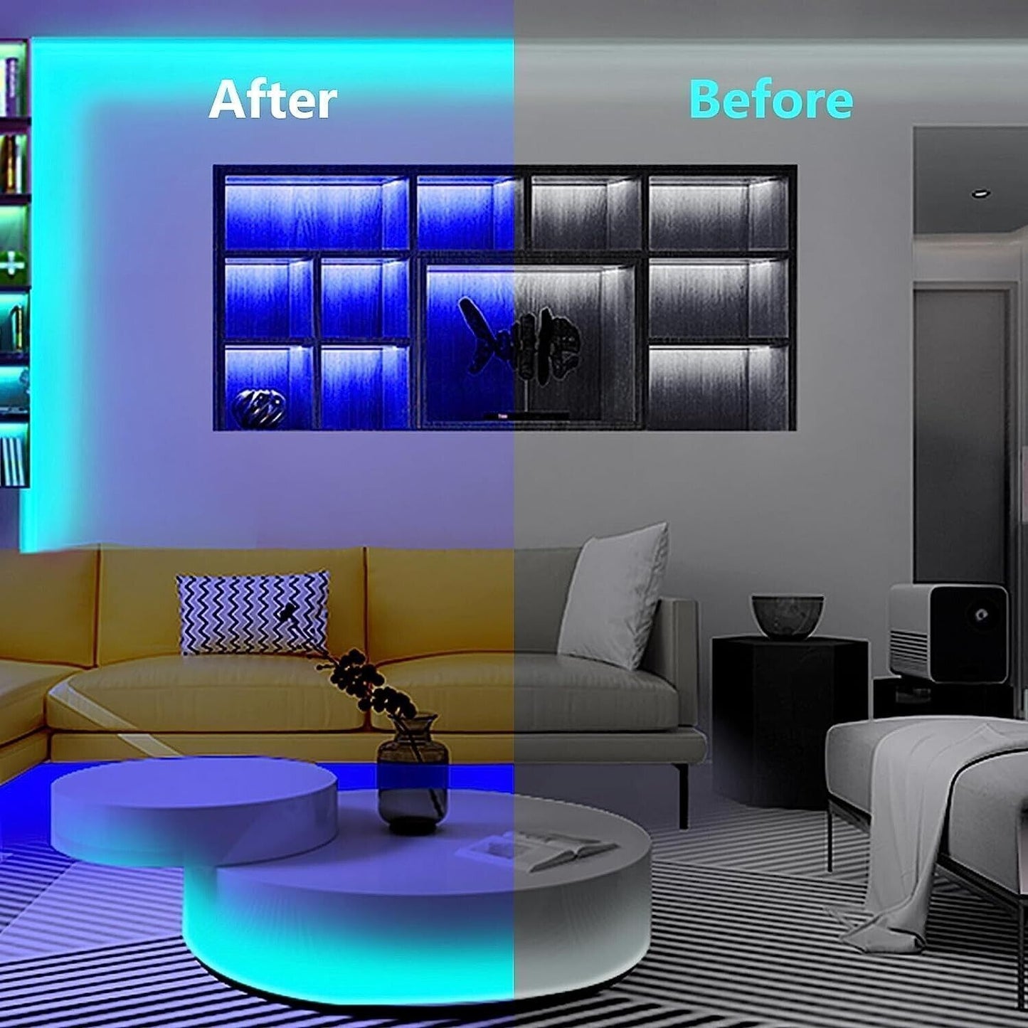 TVLIVE Striscia LED 5 Metri, LED Strisce RGB Musicale, Luci da Camera Strisce
