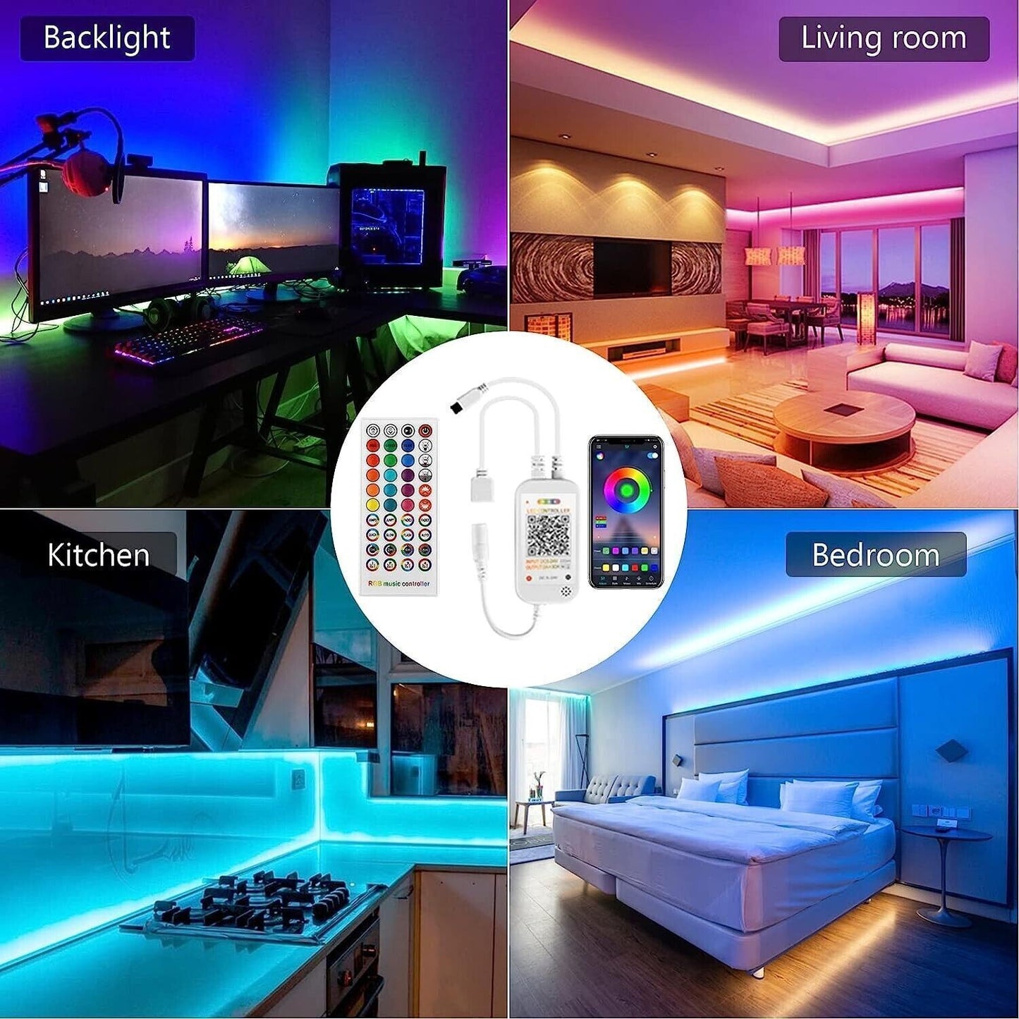 TVLIVE Striscia LED 5 Metri, LED Strisce RGB Musicale, Luci da Camera Strisce