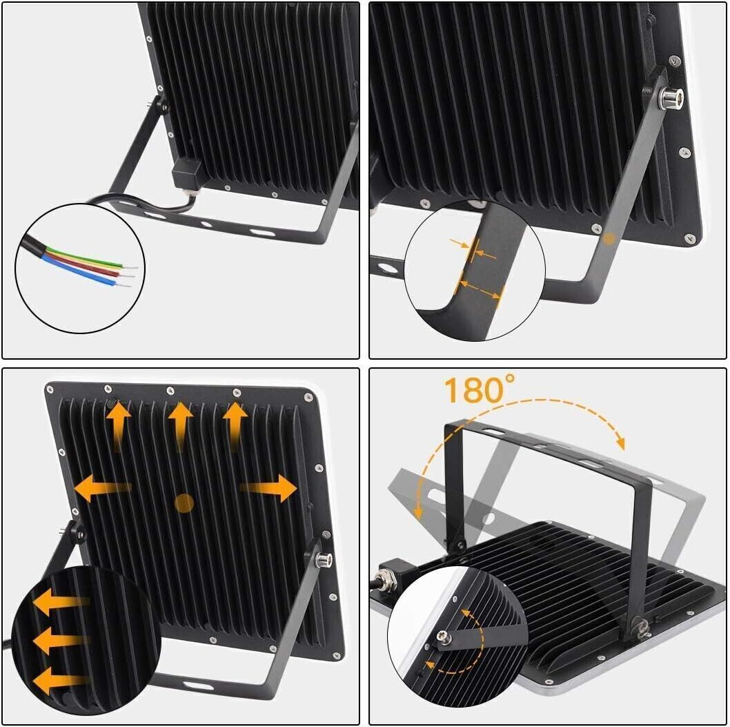 Proiettore a Led da Esterno 100W 10000LM Luce di Sicurezza Impermeabile IP67
