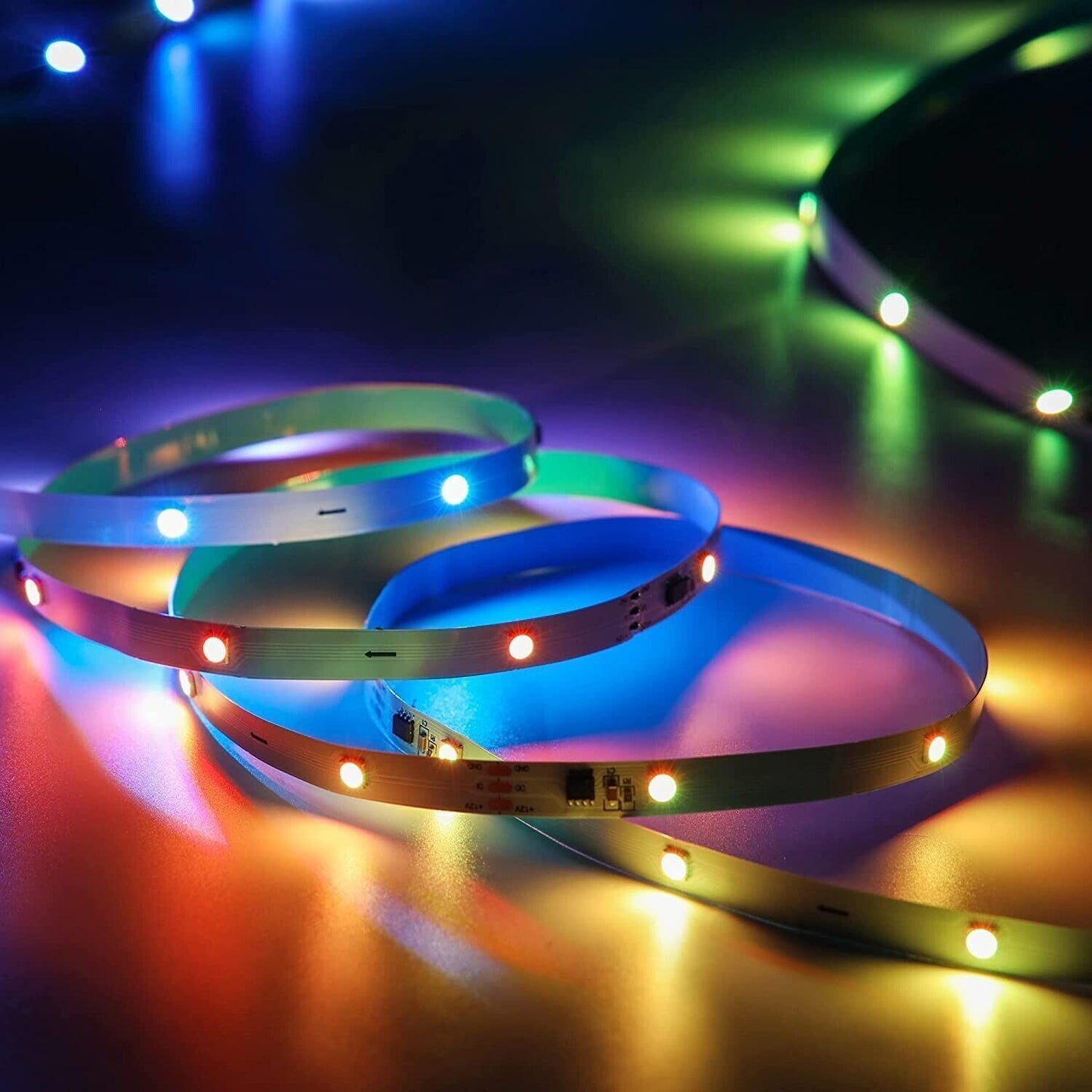 Dilunar Striscia LED RGBIC 5 Metri, Smart LED Strisce Bluetooth Dimmerabile