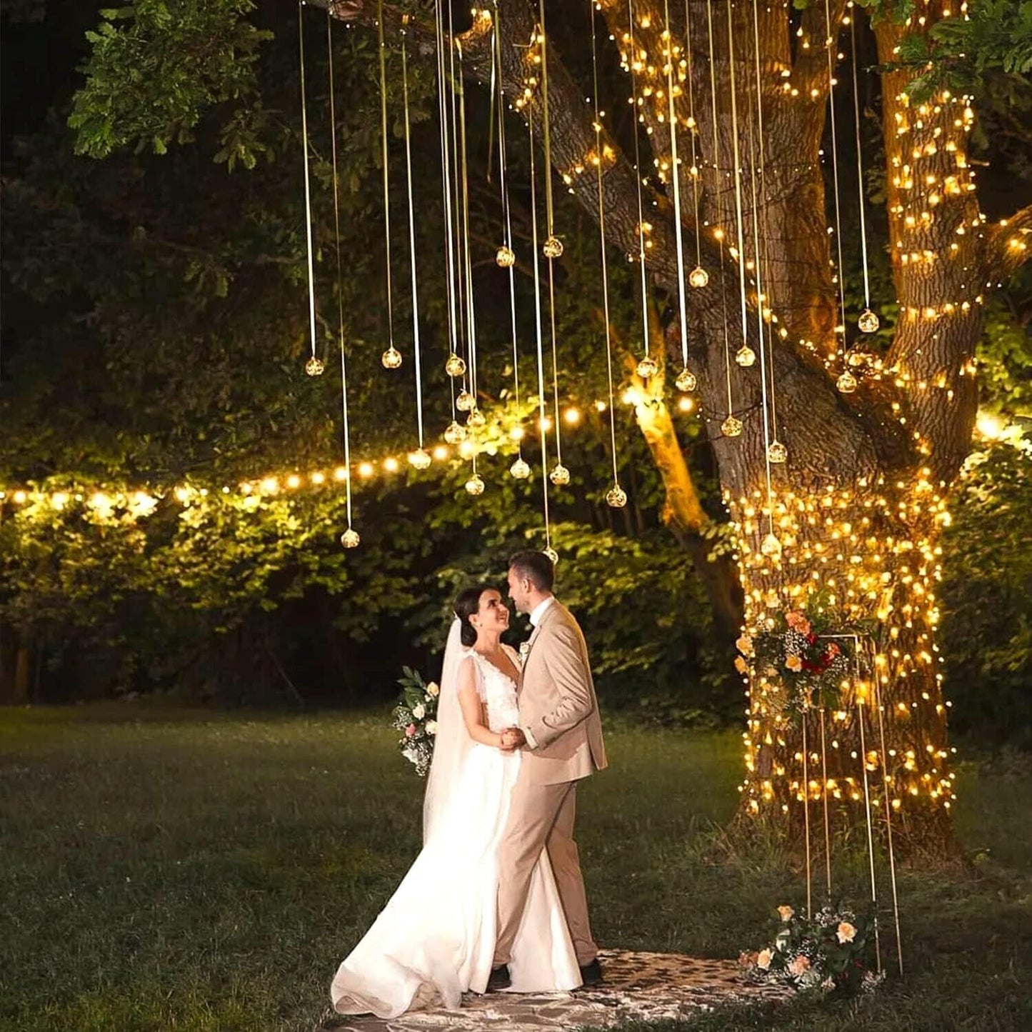 66ft 200 luci natalizie a LED per interni ed esterni, luci bianche calde