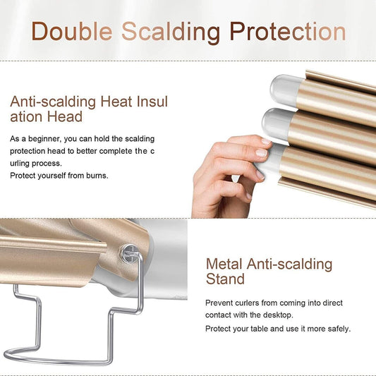 Hair Waver Bacchetta arricciacapelli a 3 cilindri - Arricciacapelli BESTOPE