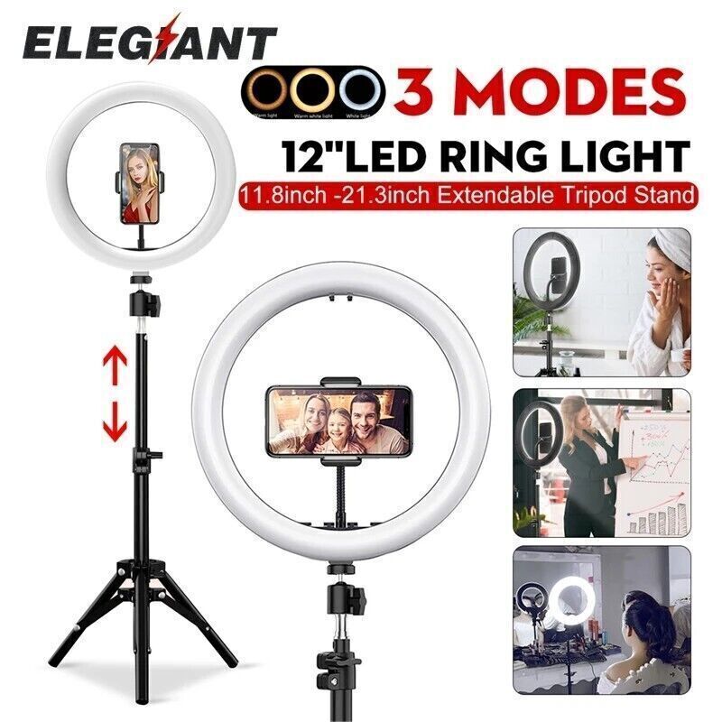 ELEGIANT EGL-02P 12 pollici 3 Modalità di Dimmable LED Ad Anello di Colore Piena