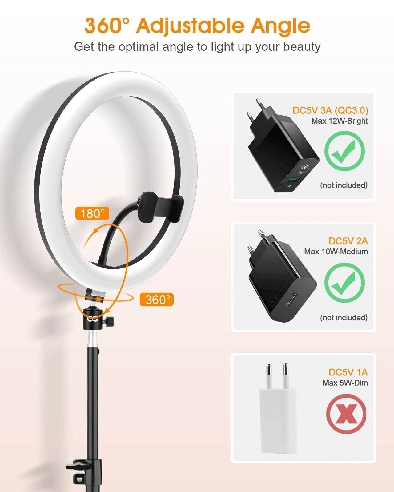 ELEGIANT EGL-02P 12 pollici 3 Modalità di Dimmable LED Ad Anello di Colore Piena