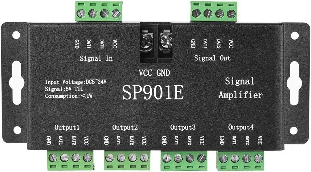 SP901E LED Pixel WS2812B WS2811 Ripetitore dell'amplificatore del segnale SPI