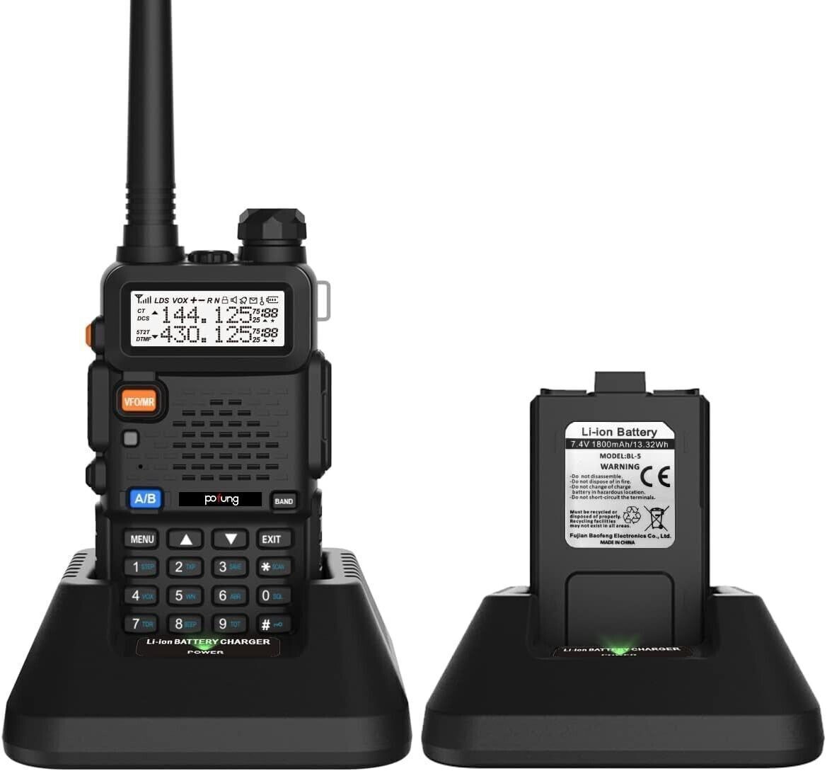 Walkie Talkie 5R Dual Band VHF/UHF Radioamatore bidirezionale per comunicazioni