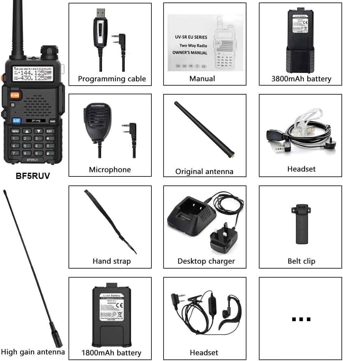 Walkie Talkie 5R Dual Band VHF/UHF Radioamatore bidirezionale per comunicazioni