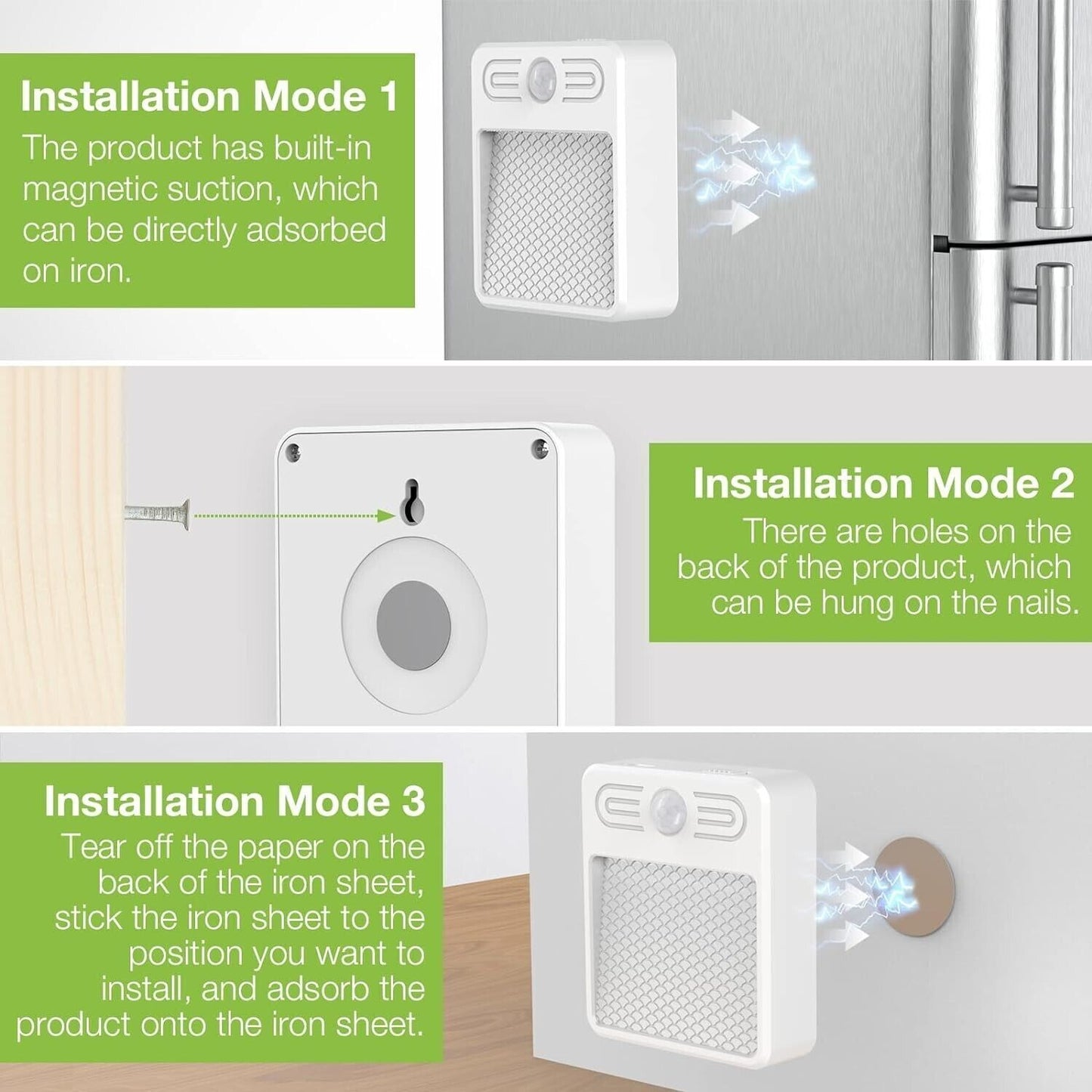 Luce notturna LED con sensore di movimento Wireless USB ricaricabile