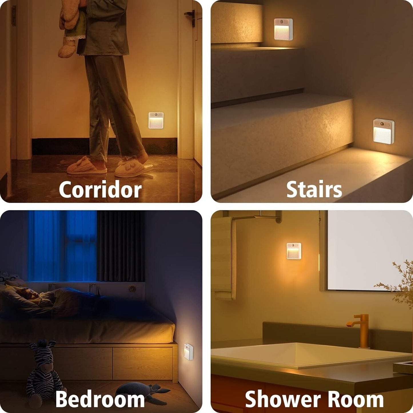 Luce notturna LED con sensore di movimento Wireless USB ricaricabile