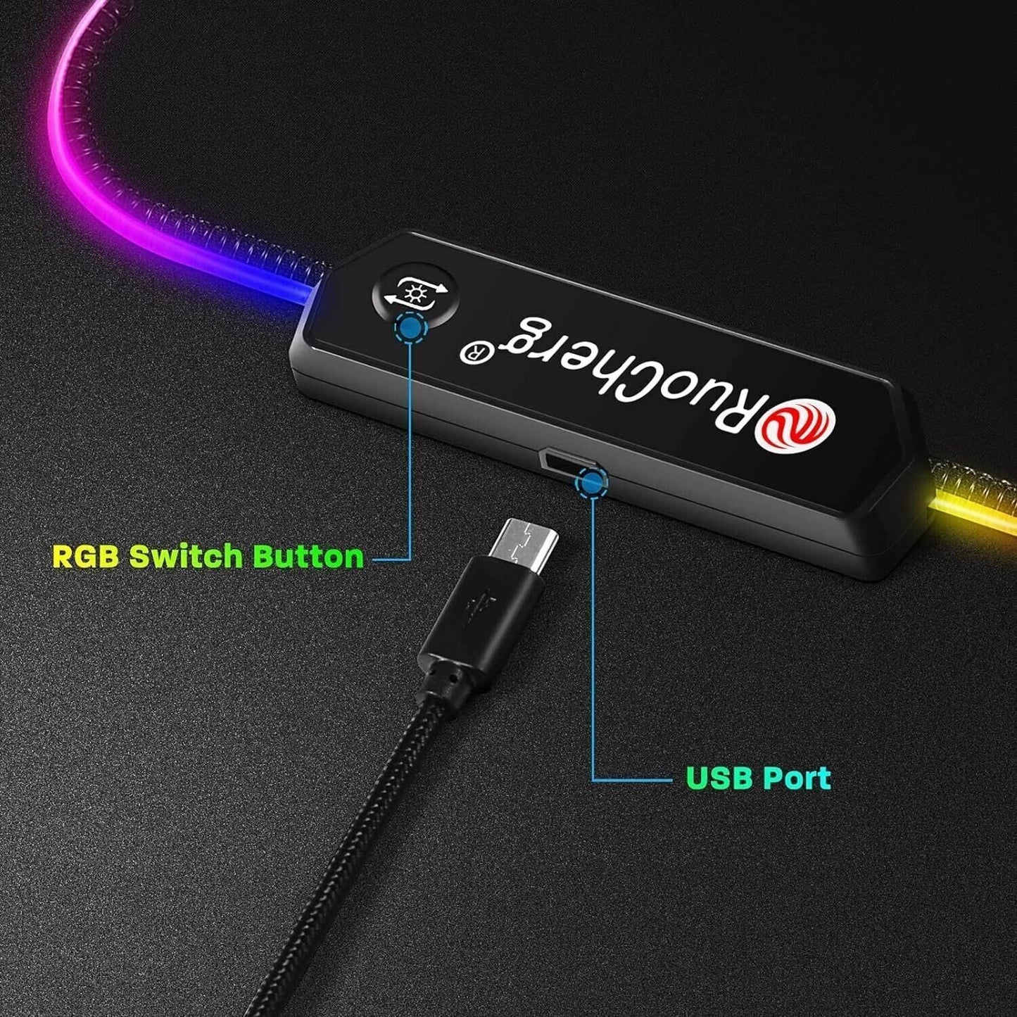 Gaming Mousepad, 12 Effetti Luce RGB Grande Mouse Pad, 800 x 300 mm Superficie