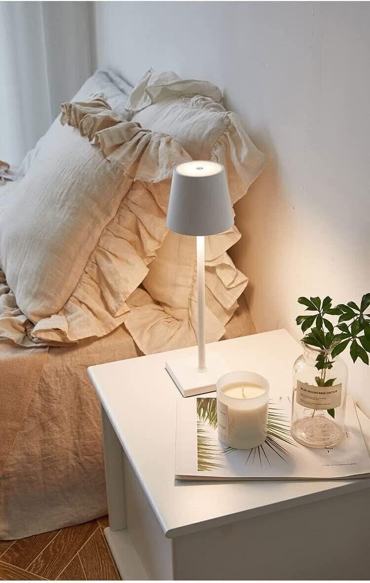 Lampada da tavolo touch Dimmerabile senza fili ricaricabile in metallo abatjour