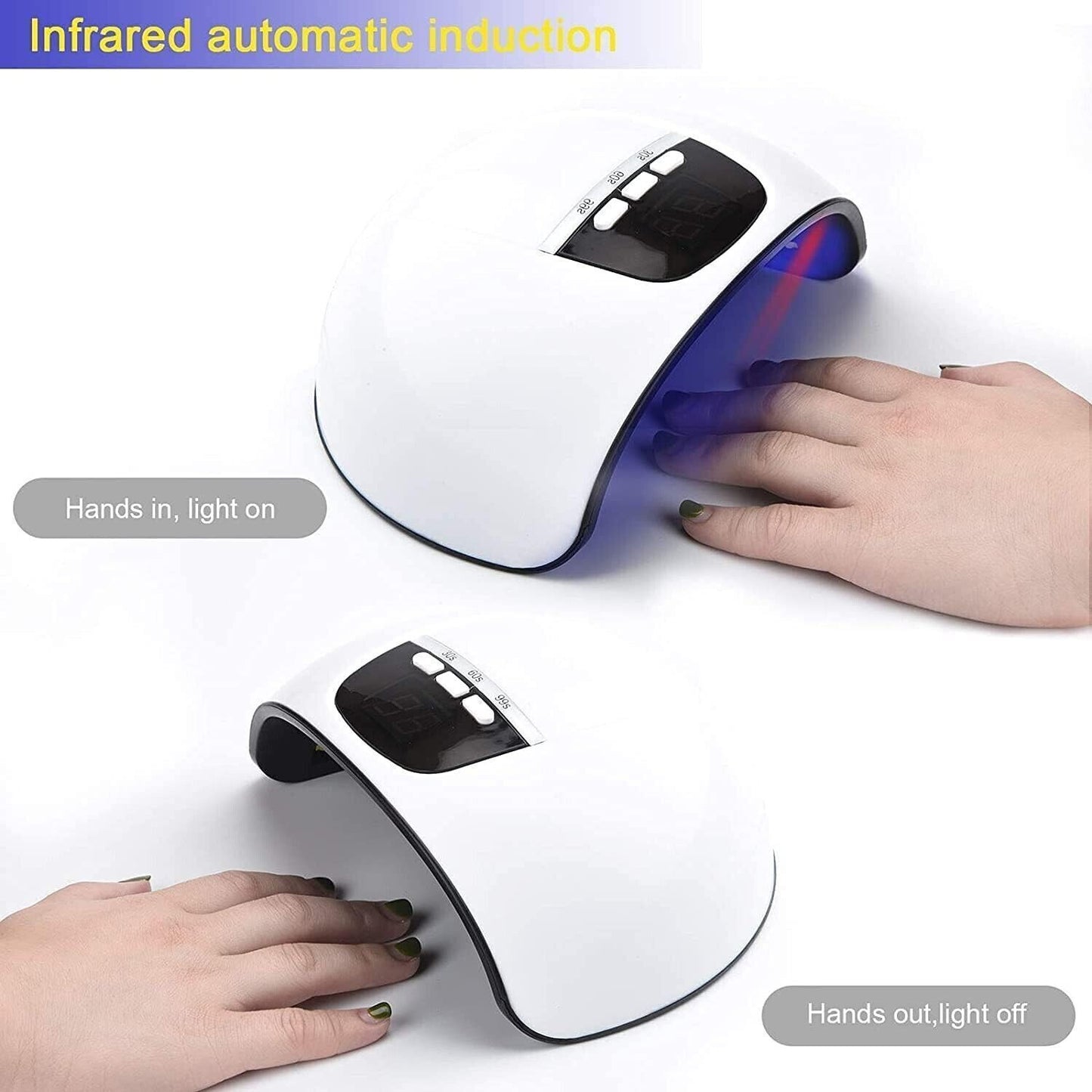 Lampada UV LED per unghie, 54 W, gel per asciugatura unghie, lampada
