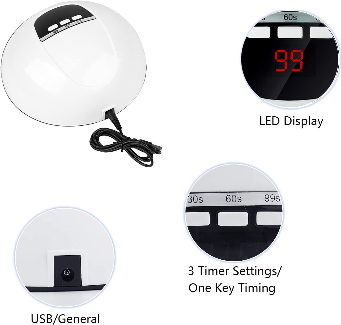 Lampada UV LED per unghie, 54 W, gel per asciugatura unghie, lampada