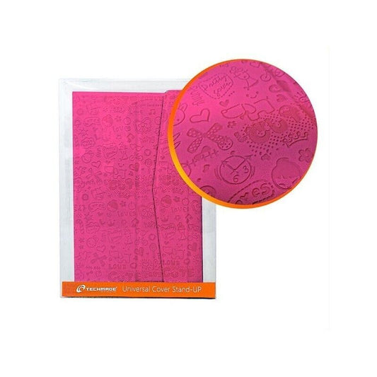 Techmade Custodia rigida per Tablet 7 " in Ecopelle con Stand Up Rosa TM-07XV-PK