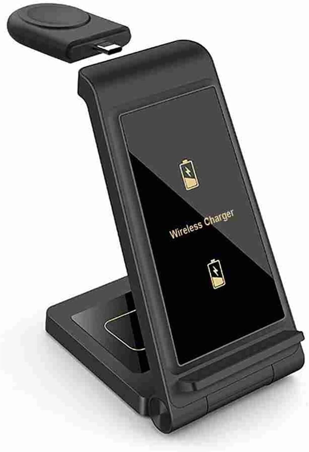 Caricabatterie wireless da 15 W Supporto pieghevole 3 in 1 for IPhone 14 13 12