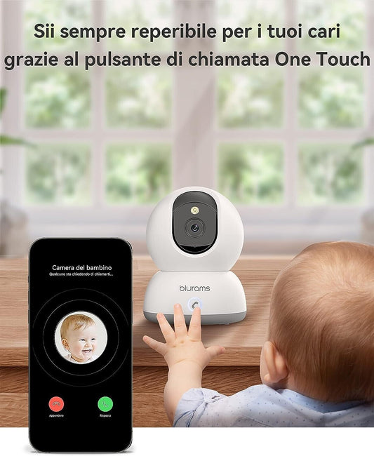 BLURAMS A31C Telecamera WiFi Interno 2K 3MP 360° Audio Visione Notturna One Touch