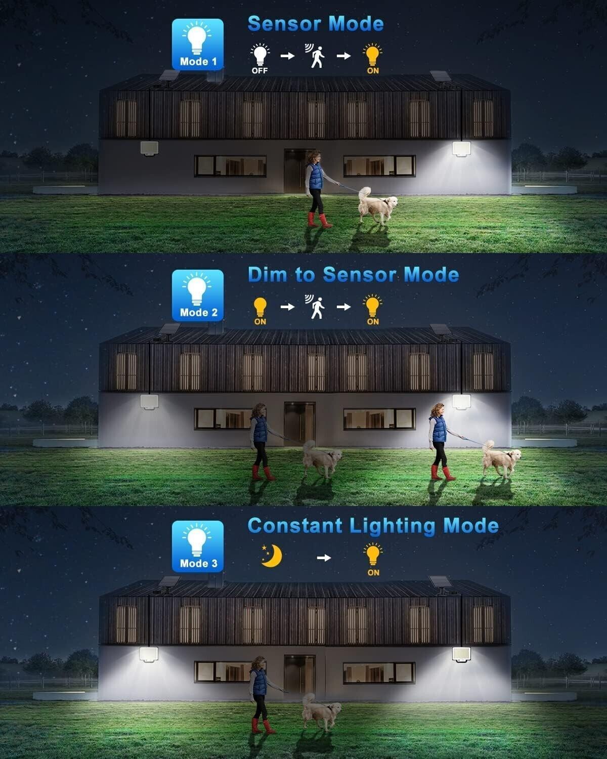 Luce Solare con Sensore di Movimento [228LED/3Modes] Luci Solari da Esterno