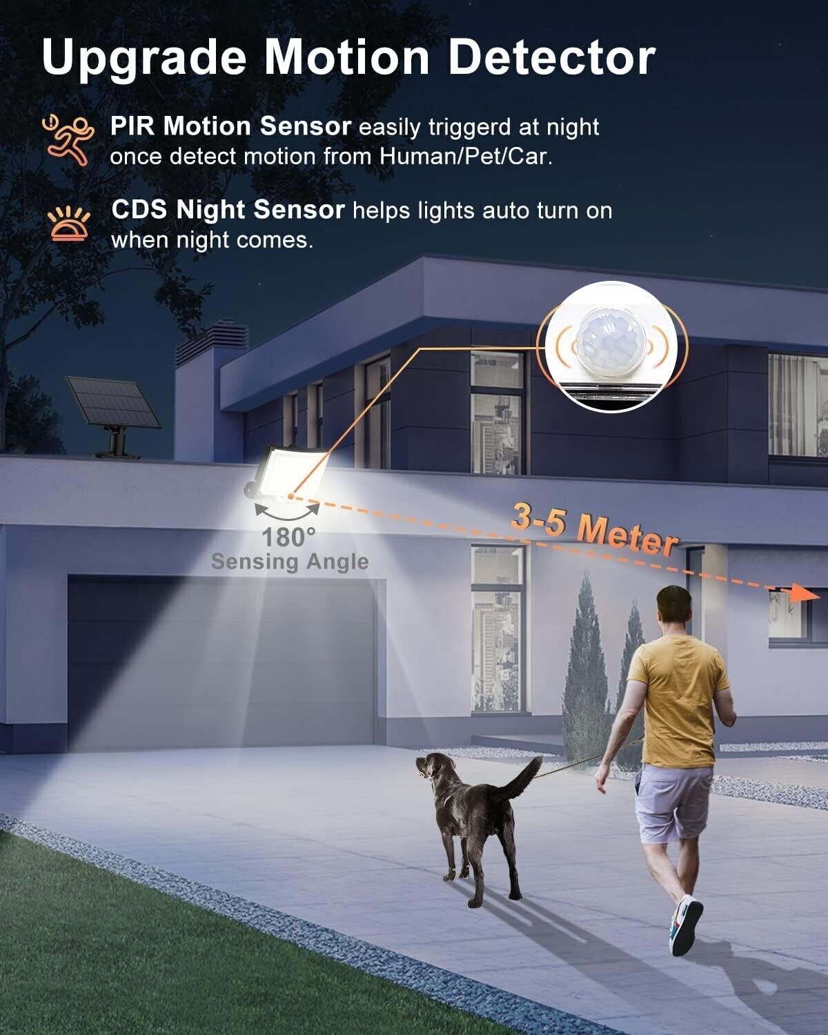 Luce Solare con Sensore di Movimento [228LED/3Modes] Luci Solari da Esterno