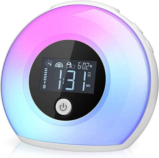 Altoparlante Bluetooth con luce sveglia, Lampada da tavolo Sveglia, Lampada