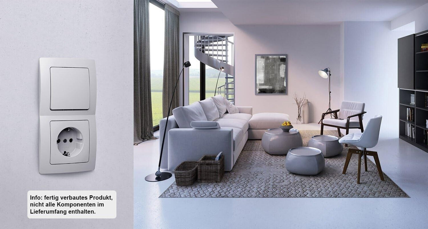 6 pz - Presa con contatto di protezione Kopp Paris con interruttore off - 6 pz