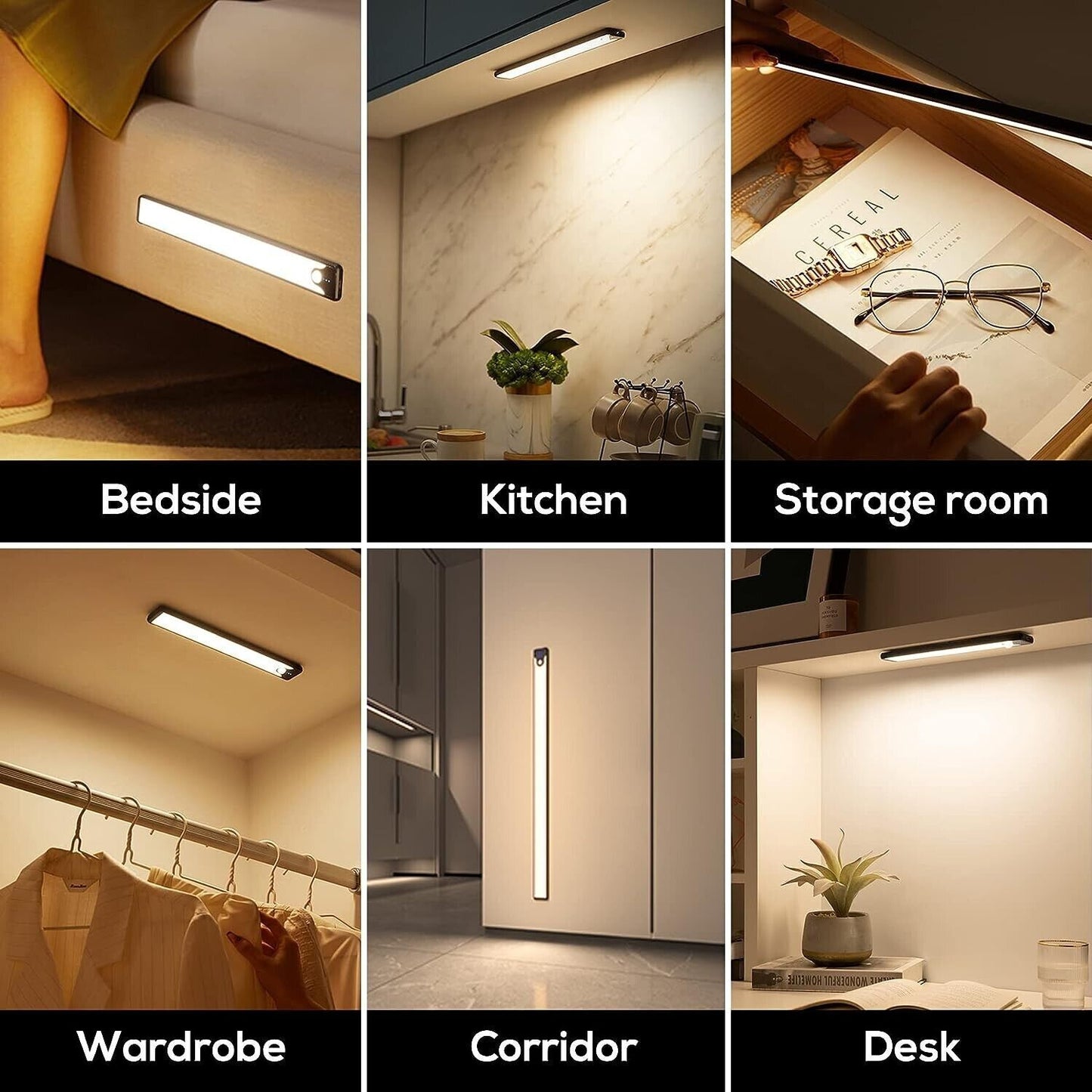 Luci da Armadio con sensore di movimento, luce notturna a LED ricaricabile
